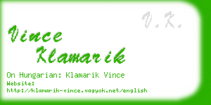 vince klamarik business card